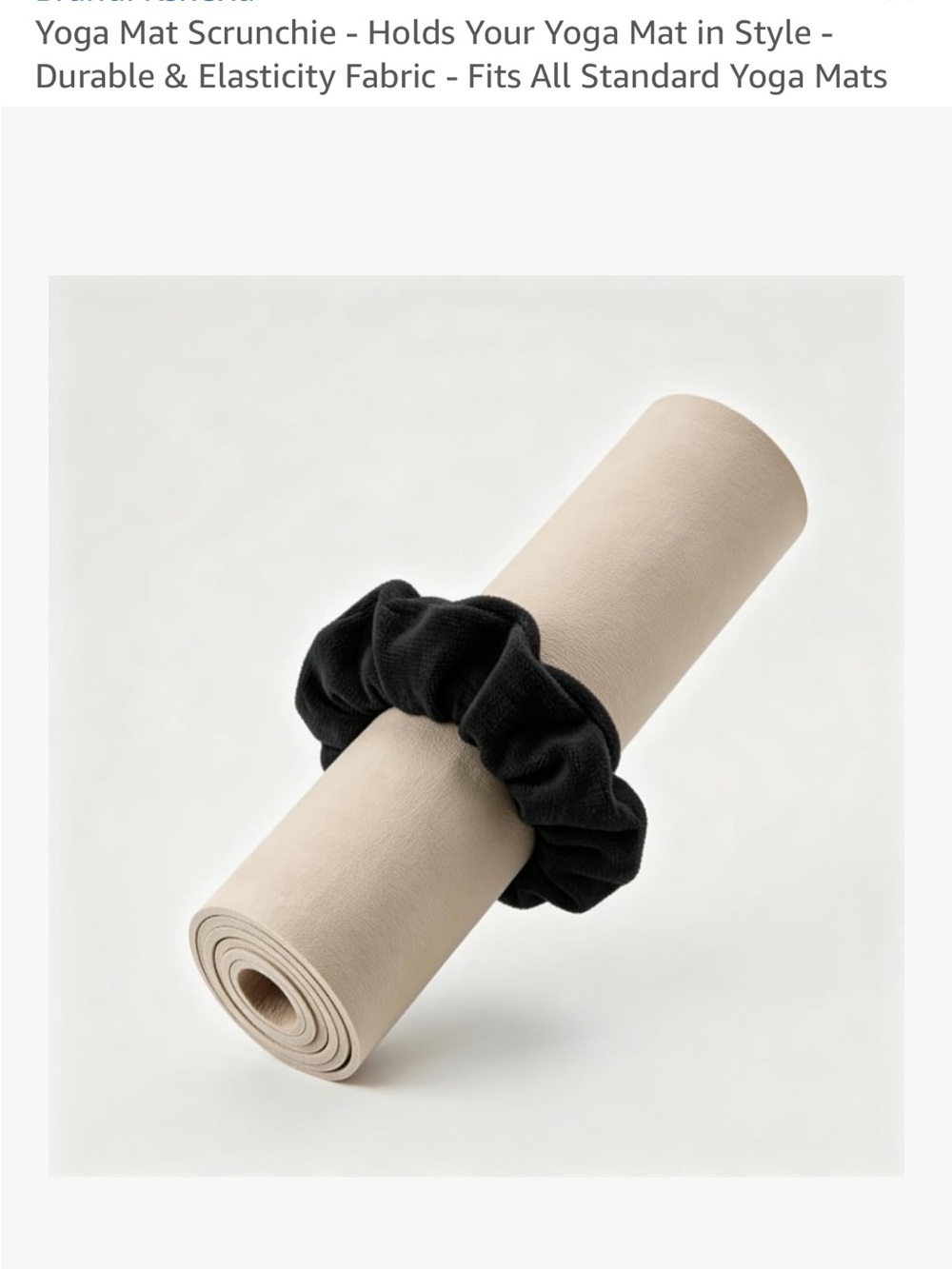 Yoga Mat Black Velvet Scrunchie